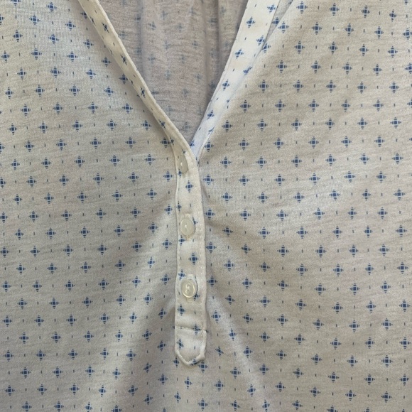 H&M Sheer Star Print Blouse White and Blue Medium - Picture 4 of 5